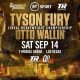 Tyson FURY vs Otto WALLIN - Direct Live TV et Résultats