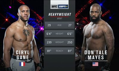 Ciryl GANE vs Don'Tale MAYES - Full Fight Video - Combat UFC