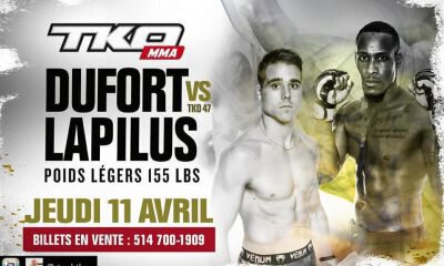 LAPILUS, BERCHEL et BAUDOT combattront à Montréal pour le TKO 47