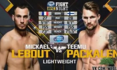 Mickael Lebout vs Teemu Packalen - Fight Video - UFC Fight Night 72