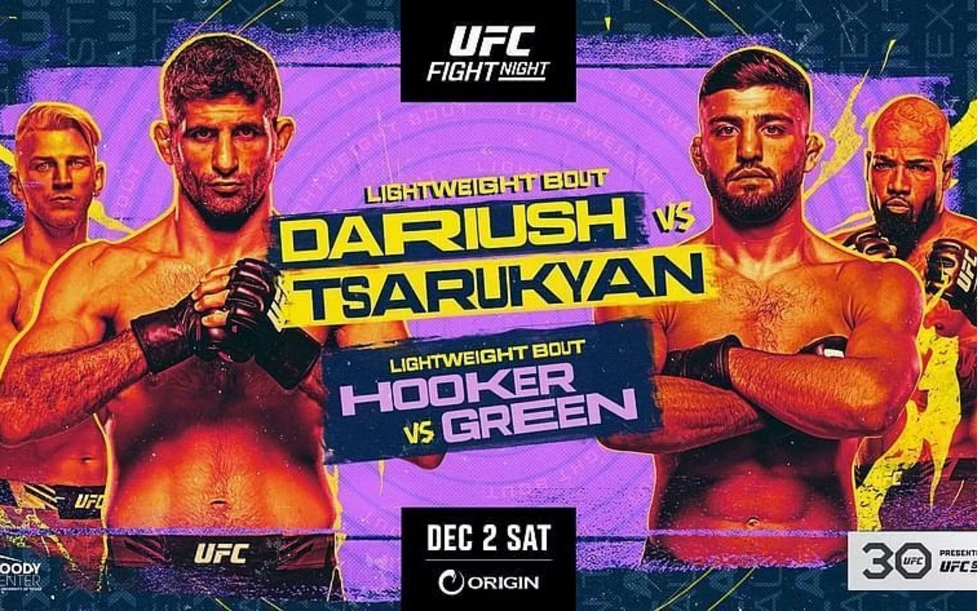 UFC Austin Dariush vs Tsarukian Le programme