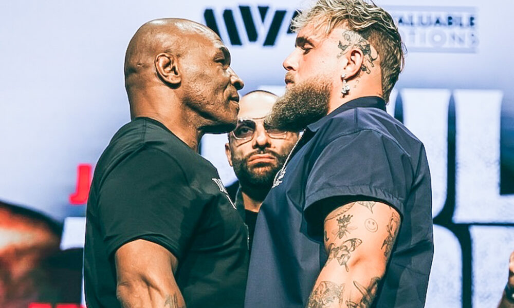 Photo de Mike Tyson et Jake Paul face à face