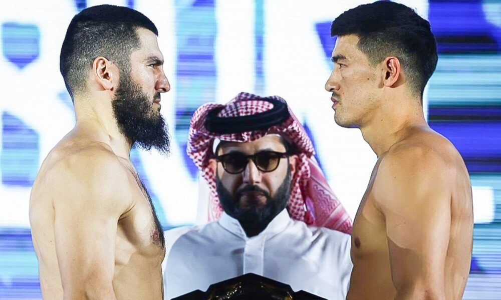 photo de Artur Beterbiev et Dmitry Bivol lors de la pesée